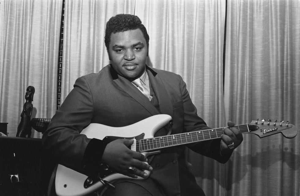 american preacher and singer solomon burke 1940   2010 with a univox guitar, circa 1969 photo by don paulsenmichael ochs archivesgetty images