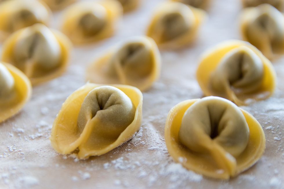 homemade pasta closeup tortellini