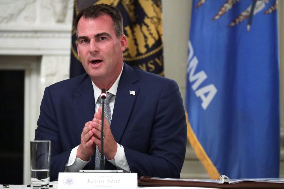 washington, dc   june 18  governor kevin stitt r ok speaks during a roundtable at the state dining room of the white house june 18, 2020 in washington, dc president trump held a roundtable discussion with governors and small business owners on the reopening of american’s small business photo by alex wonggetty images