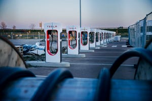 bitterfeld, germany april 06 symbolic photo on the subject of electromobility tesla supercharger charging stations are being installed at a construction site at a motorway service station on april 06, 2023 in bitterfeld, germany photo by thomas trutschelphotothek via getty images