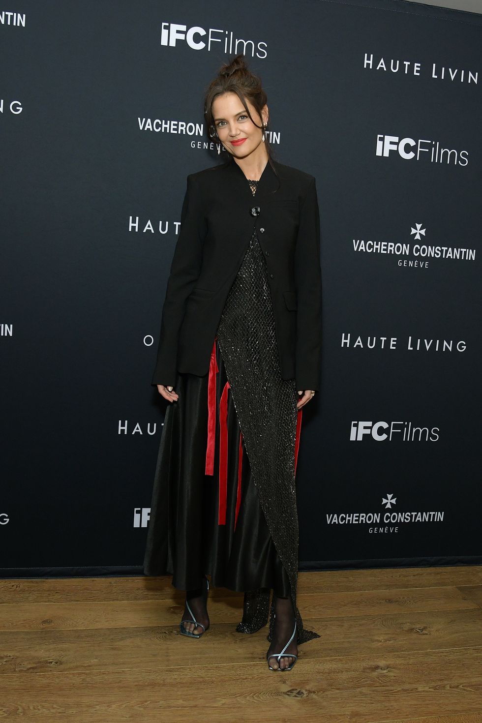 katie holmes at the haute living screening of "rare objects" held at the crosby street hotel on april 10, 2023 in new york city photo by kristina bumphreyvariety via getty images