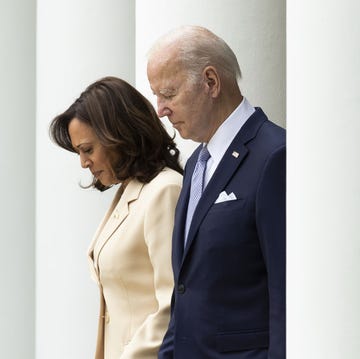 President Biden Speaks During National Small Business Week us president joe biden, right, and us vice president kamala harris arrive to a national small business week event in the rose garden of the white house in washington, dc, us, on monday, may 1, 2023 the white house said biden administration investments in america has led to 105 million applications to start small businesses in 2021 and 2022 photographer michael reynoldsepabloomberg via getty images