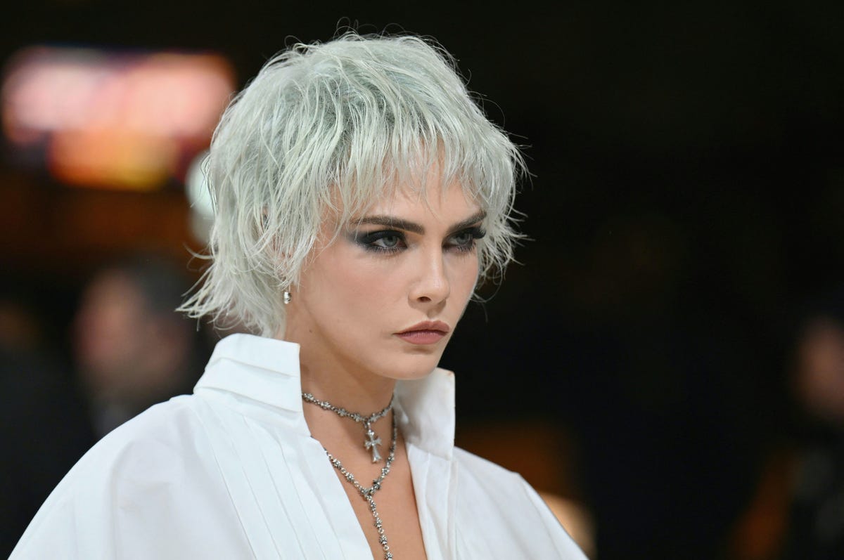 Cara Delevingne Debuted Cropped Grey Hair To The Met Gala