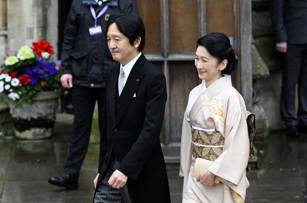Japan's Crown Prince Akishino and Crown Princess Kiko Wearing ...