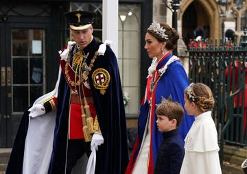 britains prince william, prince of wales, britains catherine, princess of wales, britains princess charlotte of wales and britains prince louis of wales arrive at westminster abbey in central london on may 6, 2023, ahead of the coronations of britains king charles iii and britains camilla, queen consort the set piece coronation is the first in britain in 70 years, and only the second in history to be televised charles will be the 40th reigning monarch to be crowned at the central london church since king william i in 1066 outside the uk, he is also king of 14 other commonwealth countries, including australia, canada and new zealand camilla, his second wife, will be crowned queen alongside him, and be known as queen camilla after the ceremony photo by andrew milligan pool afp photo by andrew milliganpoolafp via getty images