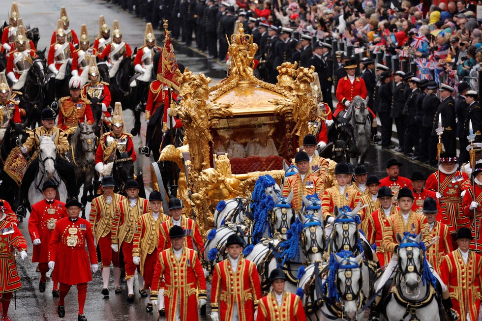 britains king charles iii and britains queen camilla travel in the gold state coach, built in 1762, back to buckingham palace from westminster abbey in central london on may 6, 2023, after their coronations the set piece coronation is the first in britain in 70 years, and only the second in history to be televised charles will be the 40th reigning monarch to be crowned at the central london church since king william i in 1066 outside the uk, he is also king of 14 other commonwealth countries, including australia, canada and new zealand camilla, his second wife, was crowned alongside him and will now be known as queen camilla photo by piroschka van de wouw pool afp photo by piroschka van de wouwpoolafp via getty images