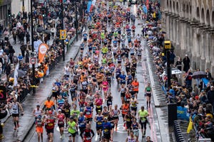 participants taking part in the 2023 tcs london marathon on 23rd april 2023 in london, united kingdom the london marathon is a long distance running event, which was first run in 1981 and has been held in the spring of every year since the race is mainly known for being a public race where ordinary people can challenge themsleves while raising great amounts of money for various charities photo by mike kempin pictures via getty images