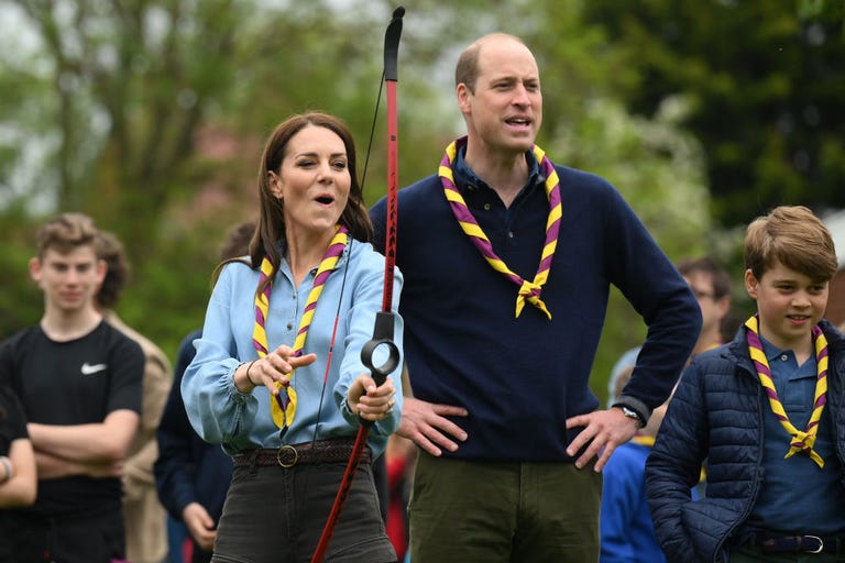 The Wales Family Practice Archery on Last Day of Coronation Events