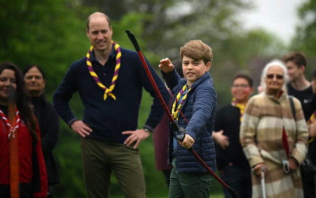 The Wales Family Practice Archery on Last Day of Coronation Events