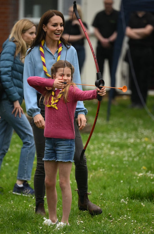 The Wales Family Practice Archery on Last Day of Coronation Events