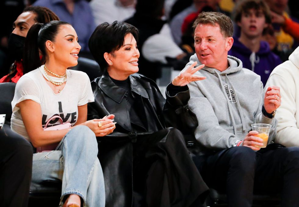 los angeles, ca may 08 kim kardashian, left, sits with kris jenner during the first half of game four of the nba playoffs western conference semifinals between the los angeles lakers and the golden state warriors at cryptocom arena on monday, may 8, 2023 in los angeles, ca robert gauthier los angeles times via getty images