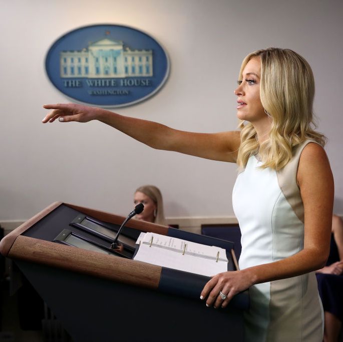 washington, dc   july 06 white house press secretary kayleigh mcenany answers questions during the daily briefing at the white house on july 6, 2020 in washington, dc mcenany answered a range of questions during the briefing photo by win mcnameegetty images