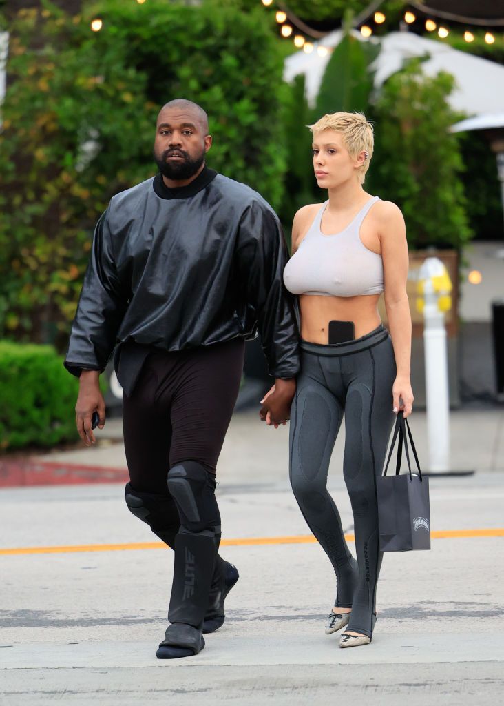 los angeles, ca may 13 kanye west and bianca censori are seen on may 13, 2023 in los angeles, california photo by rachpootbauer griffingc images