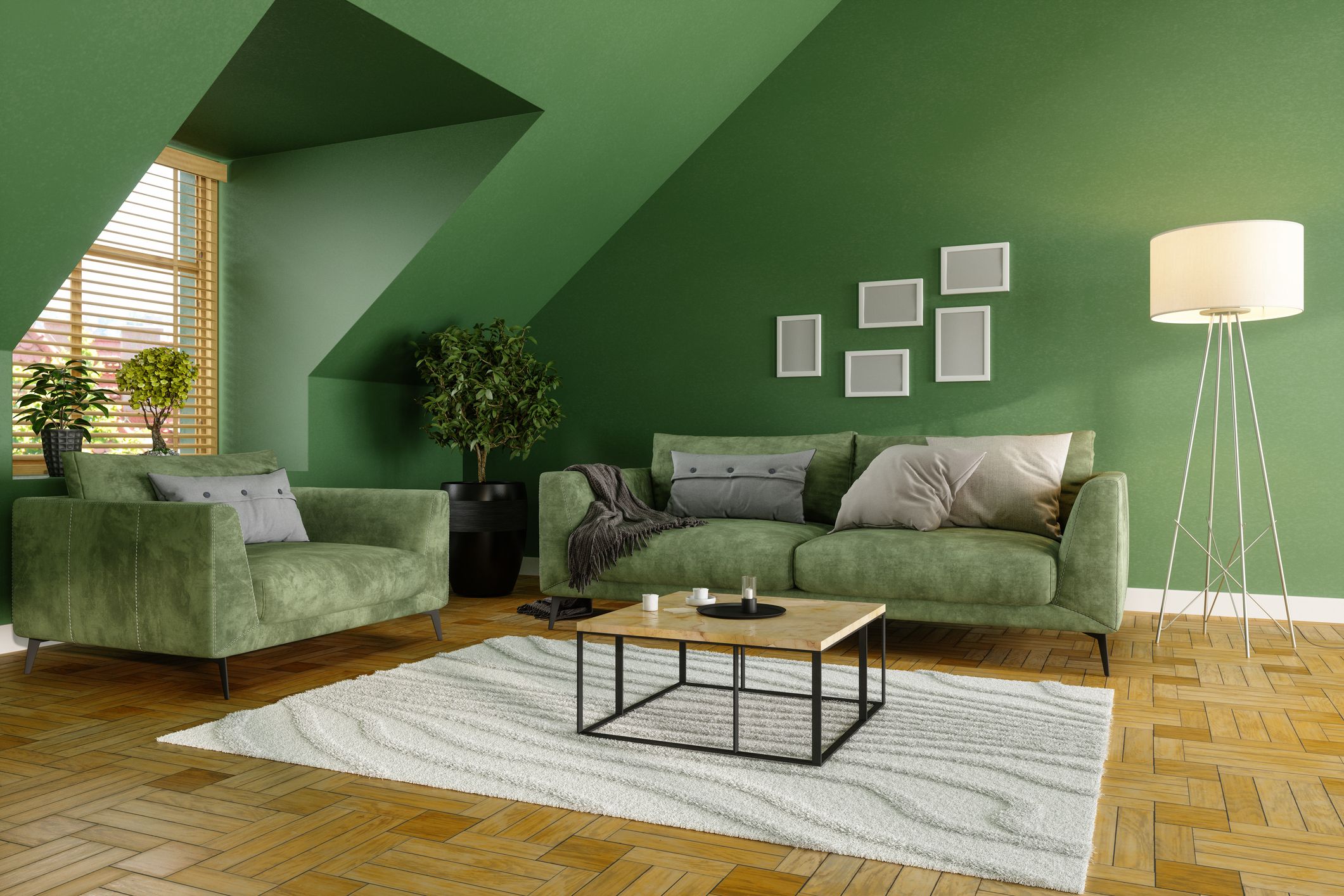 pintura verde para paredes y decoración gris verdoso