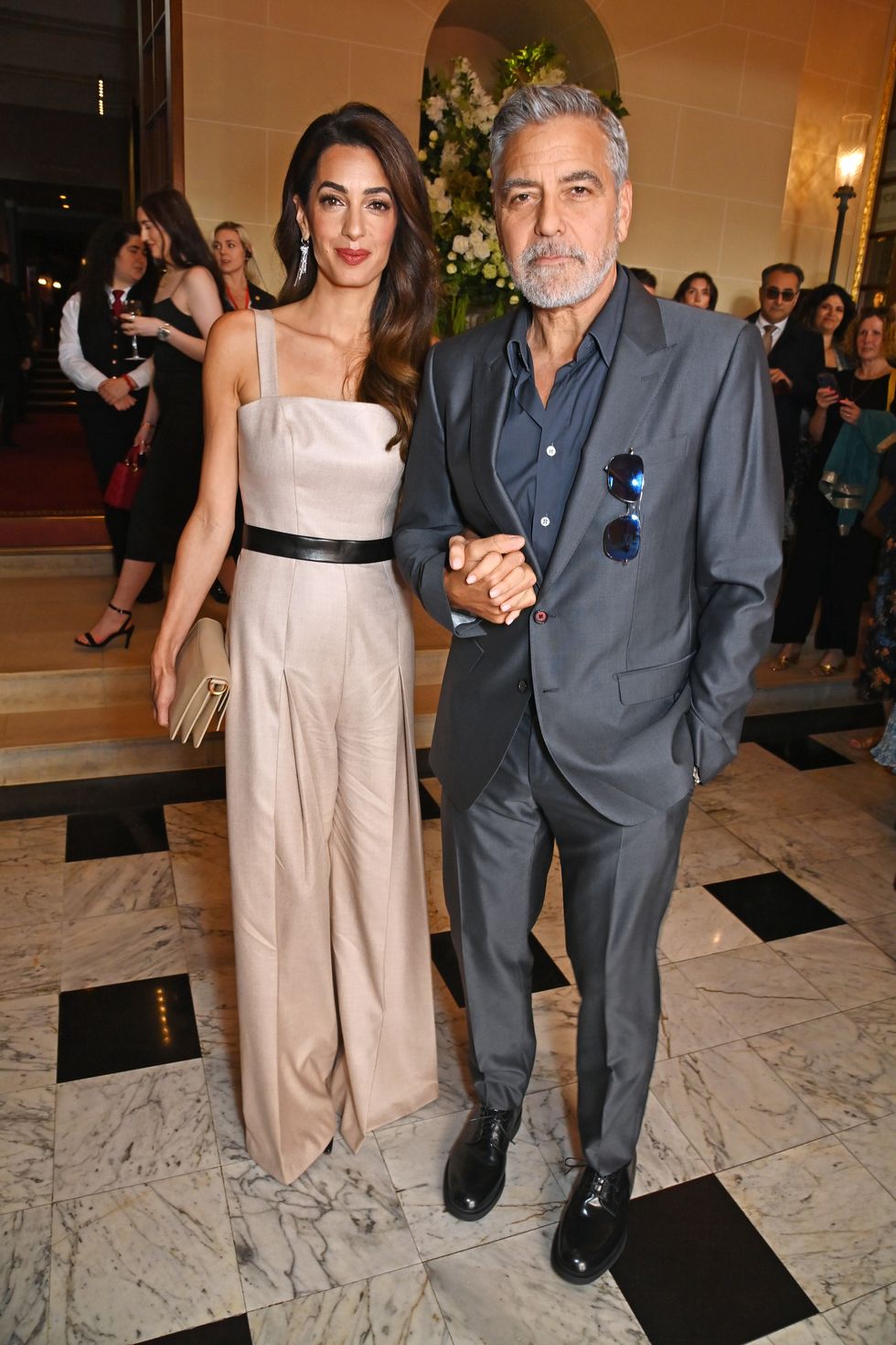 LONDON, UNITED KINGDOM - May 16 Amal Clooney and George Clooney attend The Prince's Trust Awards and the tkmax Homesense Awards 2023 at Royal Drury Lane Theater in London, United Kingdom on May 16, 2023 Photo credit: Dave Benegetti Images