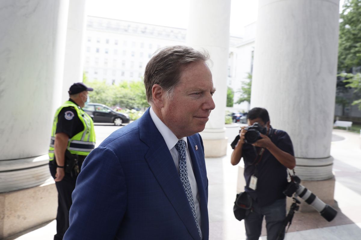 washington, dc   july 09  former us attorney for the southern district of new york geoffrey berman arrives at rayburn house office building july 9, 2020 on capitol hill in washington, dc berman is attending a closed door transcribed interview with the house judiciary committee  photo by alex wonggetty images