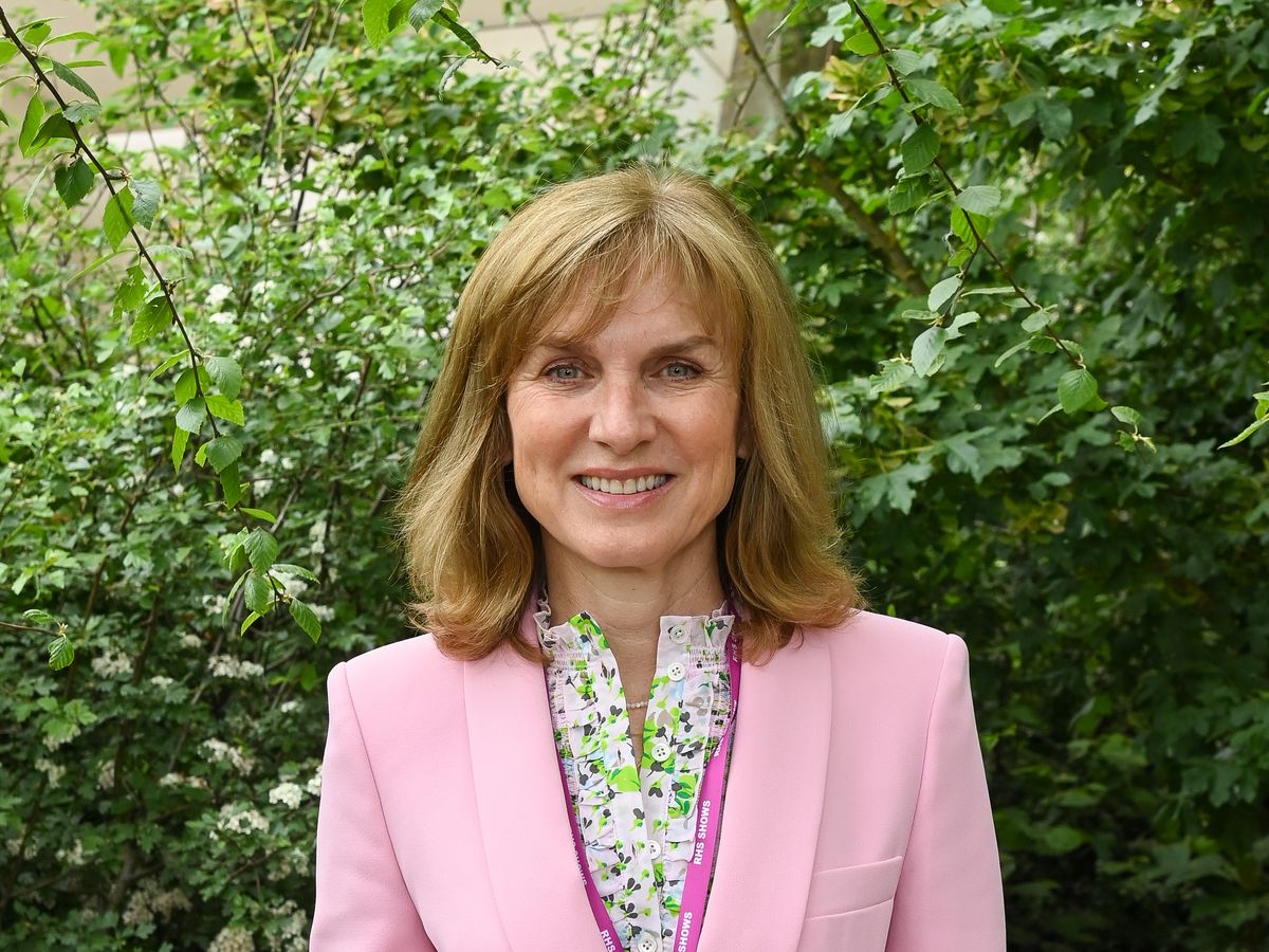 Fiona Bruce looks chic in a pink suit at the Chelsea Flower Show