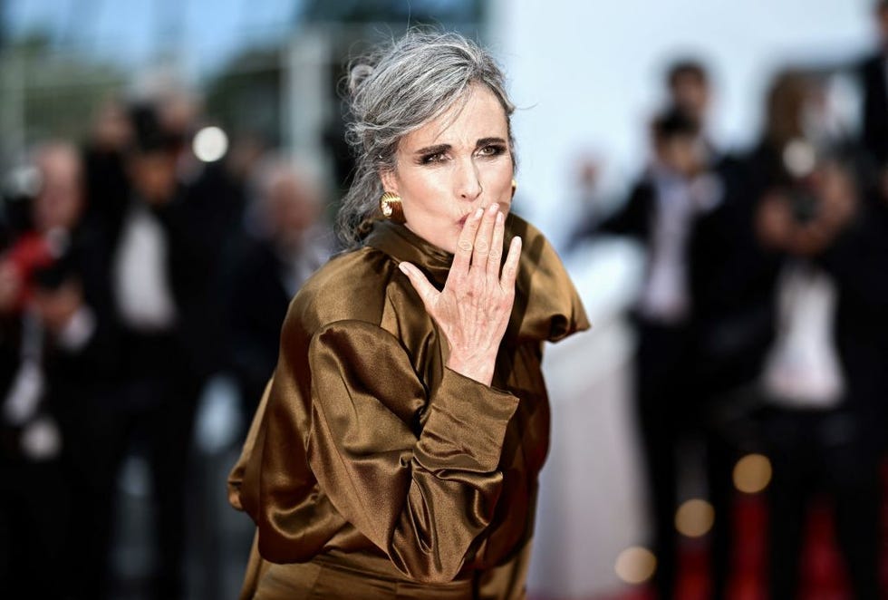 us actress andie macdowell arrives for the screening of the film lete dernier last summer during the 76th edition of the cannes film festival in cannes, southern france, on may 25, 2023 photo by loic venance afp photo by loic venanceafp via getty images