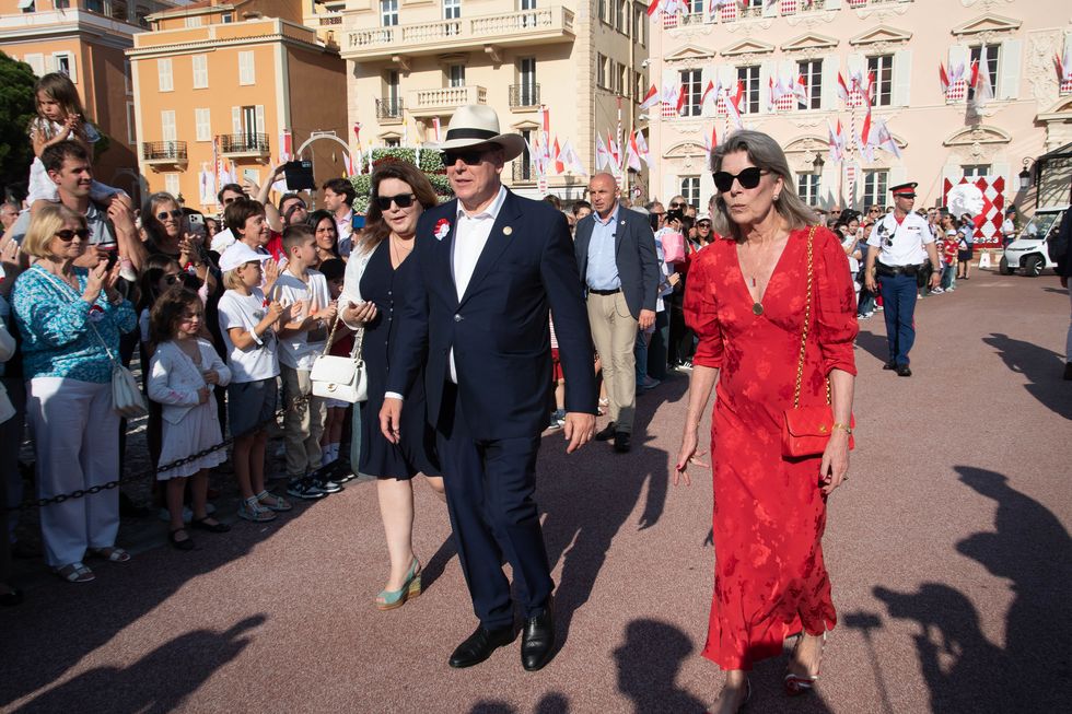 Carolina di Monaco in a red dress