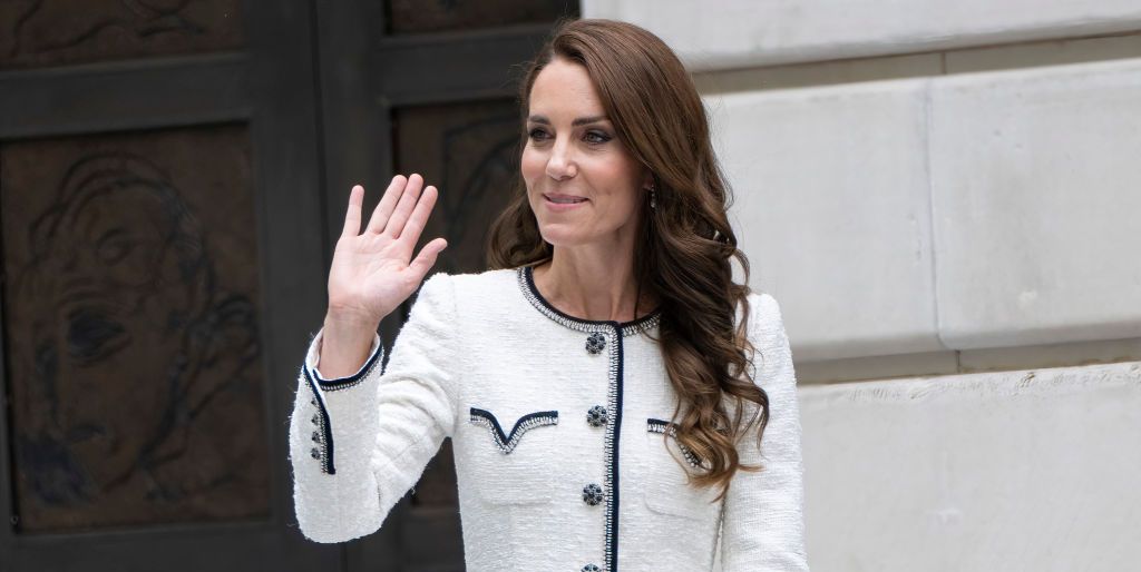 Kate Middleton Steps Out in a White Tweed Blazer and Maxi Skirt