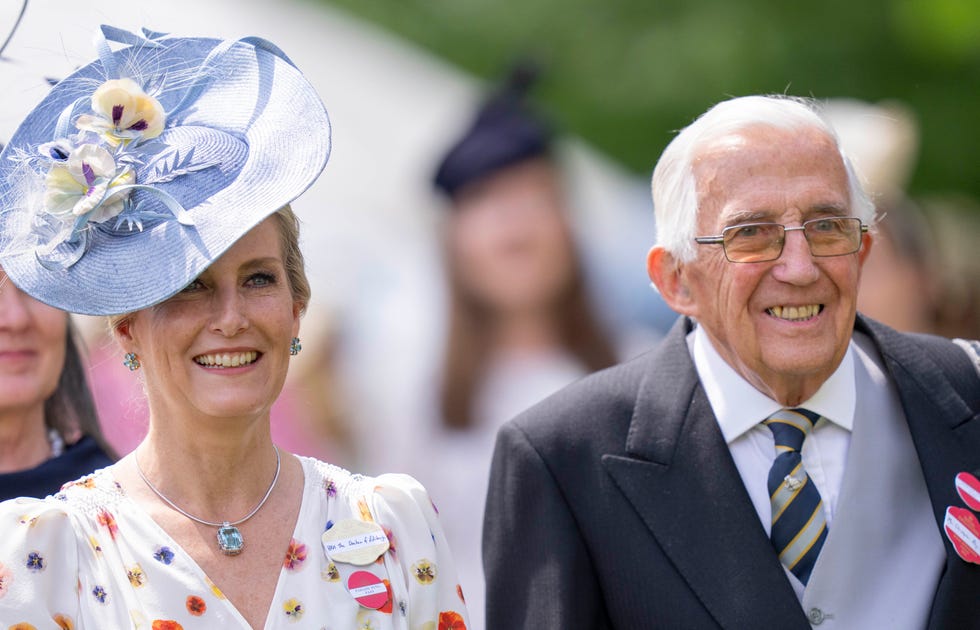 ascot, england june 22 sophie, duchess of edinburgh with her father christopher rhys jones attends day three of royal ascot 2023 at ascot racecourse on june 22, 2023 in ascot, england photo by mark cuthbertuk press via getty images
