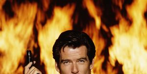 irish actor pierce brosnan stars as james bond in the film goldeneye, 1995 he is holding his iconic walther ppk photo by keith hamsheregetty images