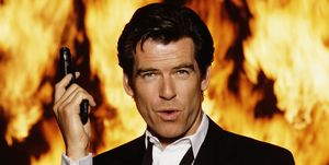 irish actor pierce brosnan stars as james bond in the film goldeneye, 1995 he is holding his iconic walther ppk photo by keith hamsheregetty images