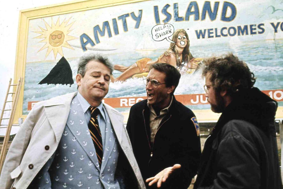 kino der weisse hai, jaws, der weisse hai, jaws, quint robert shaw, brody roy scheider, hooper richard dreyfuss , 1974 photo by filmpublicityarchiveunited archives via getty images