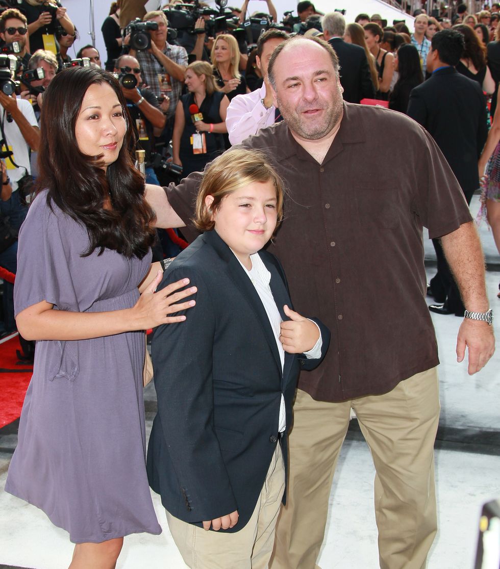 James Gandolfini with his wife Deborah Lin and son, Michael, at the premiere of "IRIS - A Journey Through the World of Cinema" on September 25, 2011, in Hollywood, California