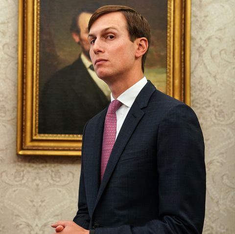 washington, dc   august 20 senior advisor to president donald trump and son in law jared kushner attends a meeting with president donald trump and iraqi prime minister mustafa al kadhimi not pictured in the oval office at the white house august 20, 2020 in washington, dc one day before the meeting, trump announced that he will allow un security council sanctions to snap back into place against iran, one of iraqs neighbors and closest allies, even as us troop levels in iraq and syria would most likely shrink in the coming months photo by anna moneymaker poolgetty images