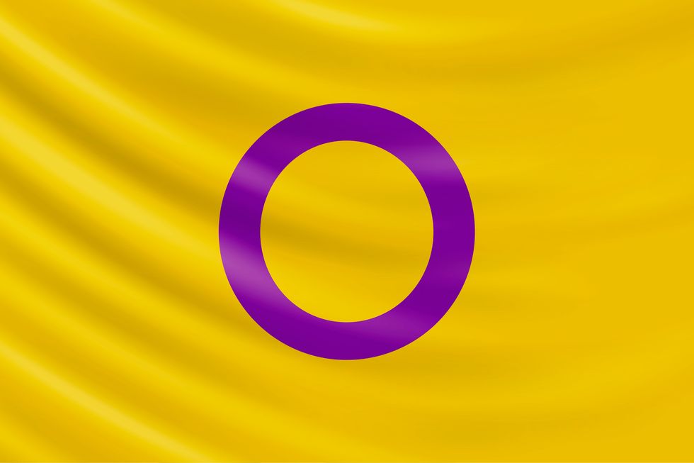background with waving intersex flag
