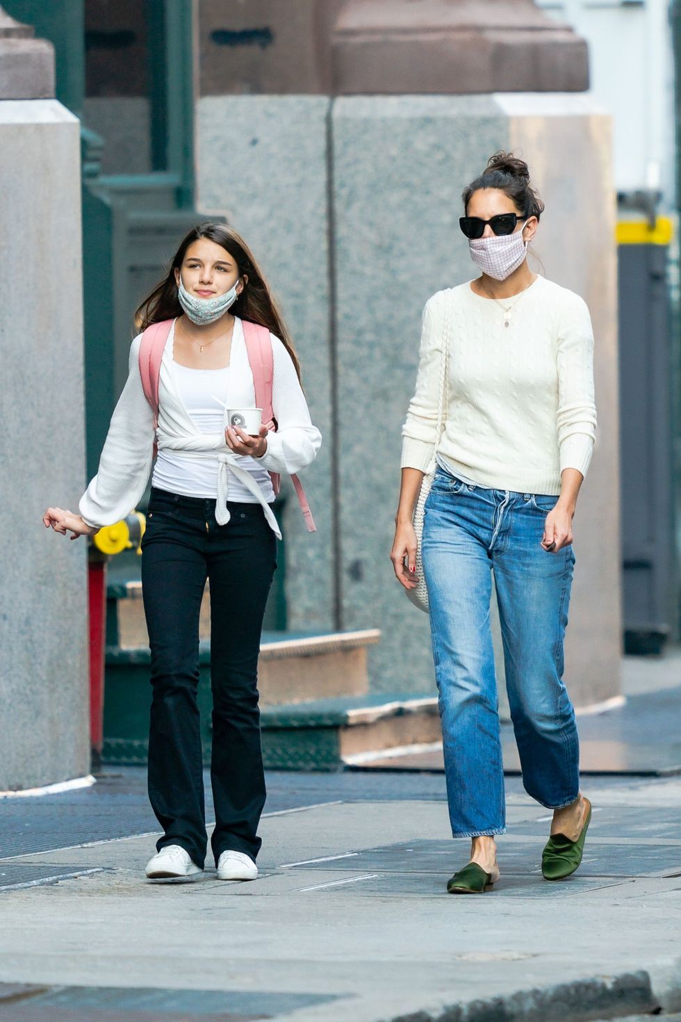 suri cruise looks so grown up during ‘masked up’ nyc outing with katie holmes