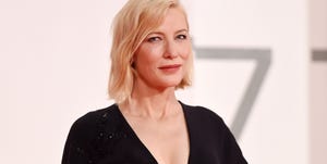 venice, italy   september 09 cate blanchett walks the red carpet ahead of the movie spy no tsuma wife of a spy at the 77th venice film festival on september 09, 2020 in venice, italy photo by stefania dalessandrowireimage