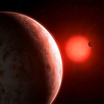 at 11 light years distance, gliese 887 is one of the closest stars to the sun a red dwarf, it is dimmer than the sun and about half its size, which means its habitable zone is much closer in astronomers have found two so called super earths orbiting the star, dubbing them gliese 887 b and c the star itself is unusually quiescent for a red dwarf, with very little magnetic activity amd few star spots