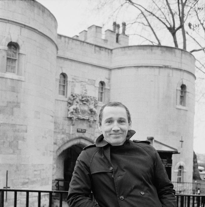 michael fagan, the intruder who gained access to the bedroom of queen elizabeth ii in buckingham palace in 1982, pictured at the entrance to the tower of london, uk, 9th february 1985 photo by r brigdenexpresshulton archivegetty images