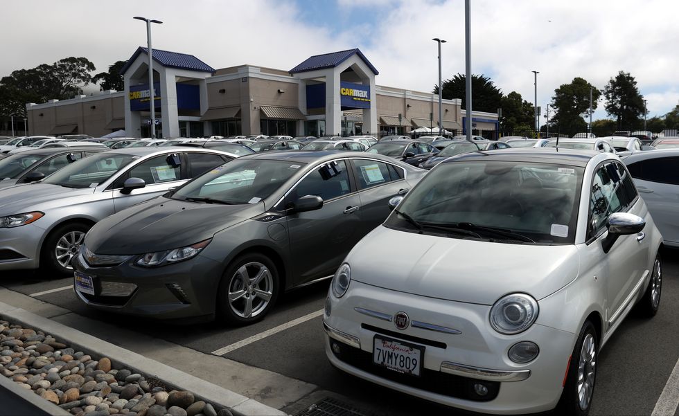 colma, california   september 24 used vehicles are parked on the sales lot at a carmax superstore on september 24, 2020 in colma, california carmax reported a better than expected 28 percent surge in second quarter earnings with revenues of $537 billion photo by justin sullivangetty images