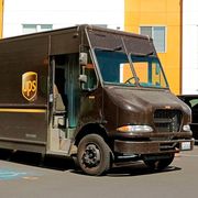 united parcel service truck parked while out on delivery route photo by don  melinda crawfordeducation imagesuniversal images group via getty images