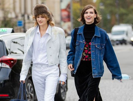 paris, france   october 06 models seen outside chanel during paris fashion week   womenswear spring summer 2021  day nine on october 06, 2020 in paris, france photo by christian vieriggetty images