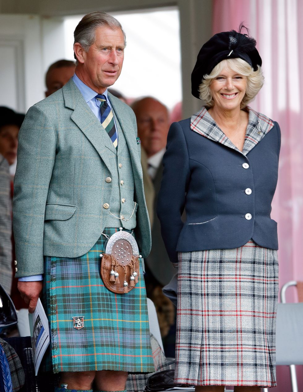braemar, united kingdom september 02 embargoed for publication in uk newspapers until 24 hours after create date and time prince charles, prince of wales wearing the regimental tie of the gordon highlanders and camilla, duchess of cornwall attend the 2006 braemar highland gathering at the princess royal and duke of fife memorial park on september 2, 2006 in braemar, scotland photo by max mumbyindigogetty images