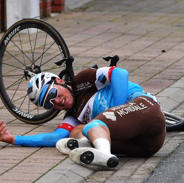 de panne, belgium   october 21 silvan dillier of switzerland and team ag2r la mondiale  crash  injury  during the 44th driedaagse brugge   de panne 2020, men classic a 202,6km race from brugge to de panne  ag3daagse  on october 21, 2020 in de panne, belgium photo by luc claessengetty images