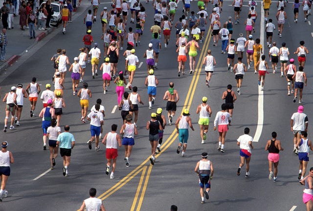 marathon runners on the road