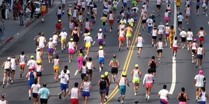 marathon runners on the road