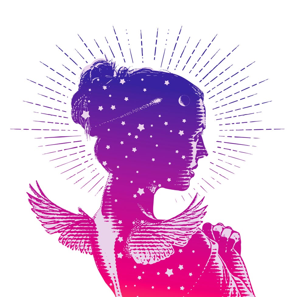 Vector engraving of a Beautiful angel and stars vector engraving of a beautiful angel and stars