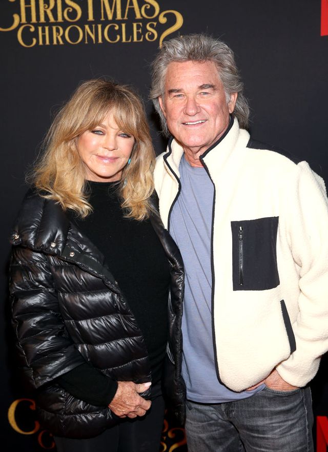 los angeles, california   november 19  goldie hawn l and  kurt russell attend netflixs the christmas chronicles part two drive in event at the grove on november 19, 2020 in los angeles, california photo by jesse grantgetty images for netflix