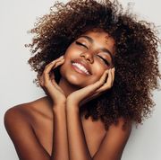 beautiful afro woman with perfect make up