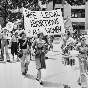 demonstrators during a march calling for safe legal abortions for all women, in new york city, new york, 1978 the banners carried by the march read 'stop the attacks on poor and working women now equal rights now', 'ratify the era' era is referring to the equal rights amendment, 'safe legal abortions for all women', and 'the poor deserve safe abortions' photo by keystonehulton archivegetty images