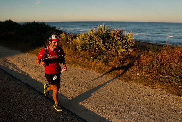 flagler beach, florida december 05 a runner competes in the daytona 100 ultramarathon on december 05, 2020 in flagler beach, florida photo by michael reavesgetty images
