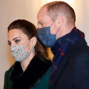 windsor, united kingdom   december 08 embargoed for publication in uk newspapers until 24 hours after create date and time catherine, duchess of cambridge and prince william, duke of cambridge wear face masks as they attend an event to thank local volunteers and key workers from organisations and charities in berkshire, who will be volunteering or working to help others over the christmas period in the quadrangle of windsor castle on december 8, 2020 in windsor, england during the event members of the royal family also listened to christmas carols performed by the salvation army band photo by max mumbyindigo   poolgetty images