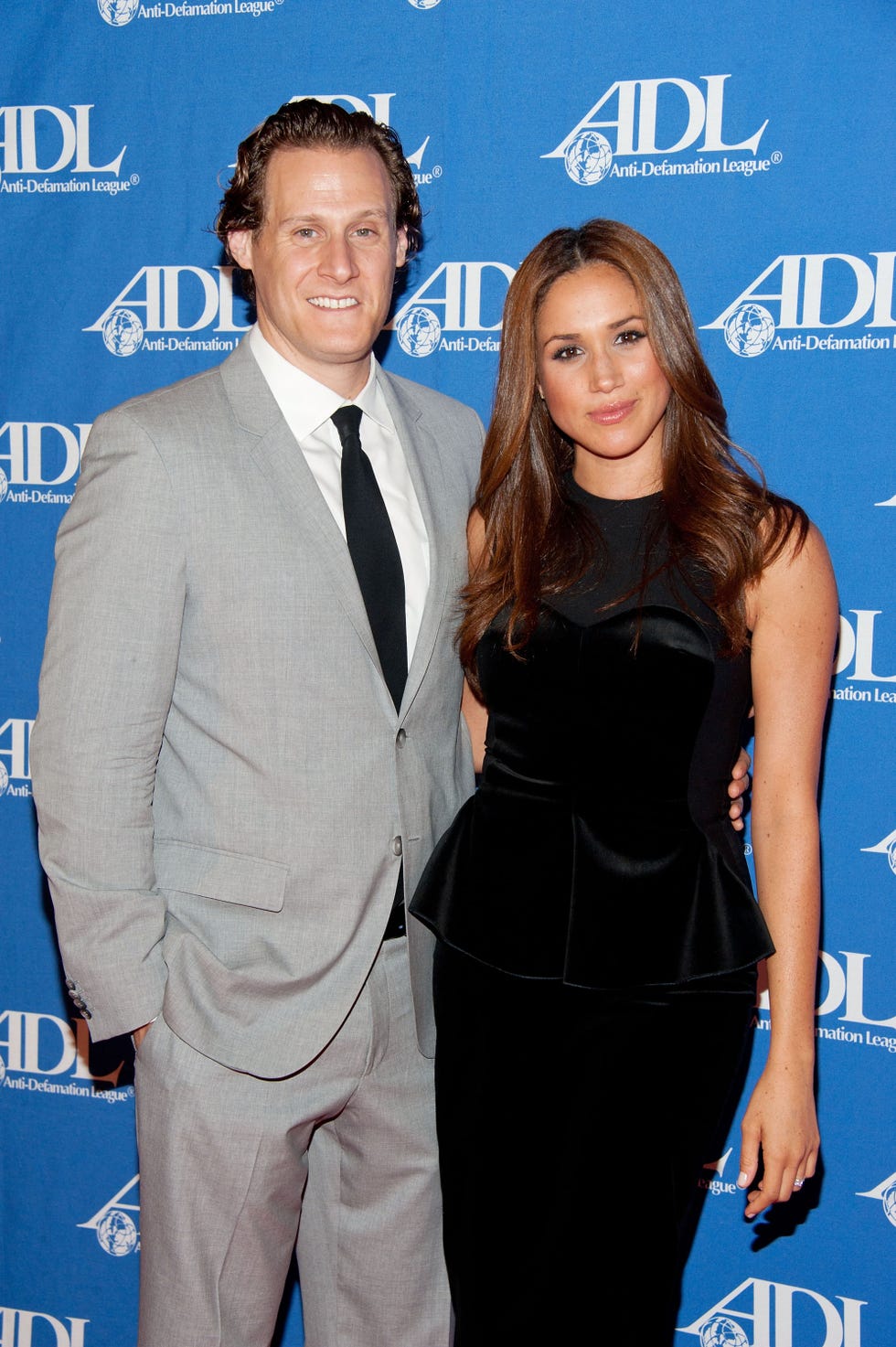 beverly hills, ca october 11: actress meghan markle (r) and her husband trevor engelson arrive at the anti defamation league entertainment industry awards dinner at the beverly hilton on october 11, 2011 in beverly hills, california. (photo by amanda edwards/getty images)