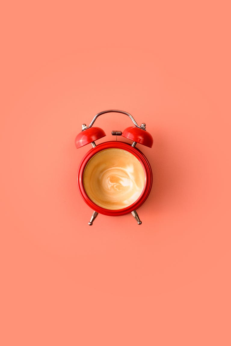 wake up alarm coffee concept